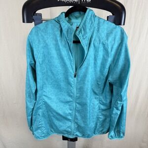 REI Women's Packable Windbreaker Teal XL Reflective Pockets